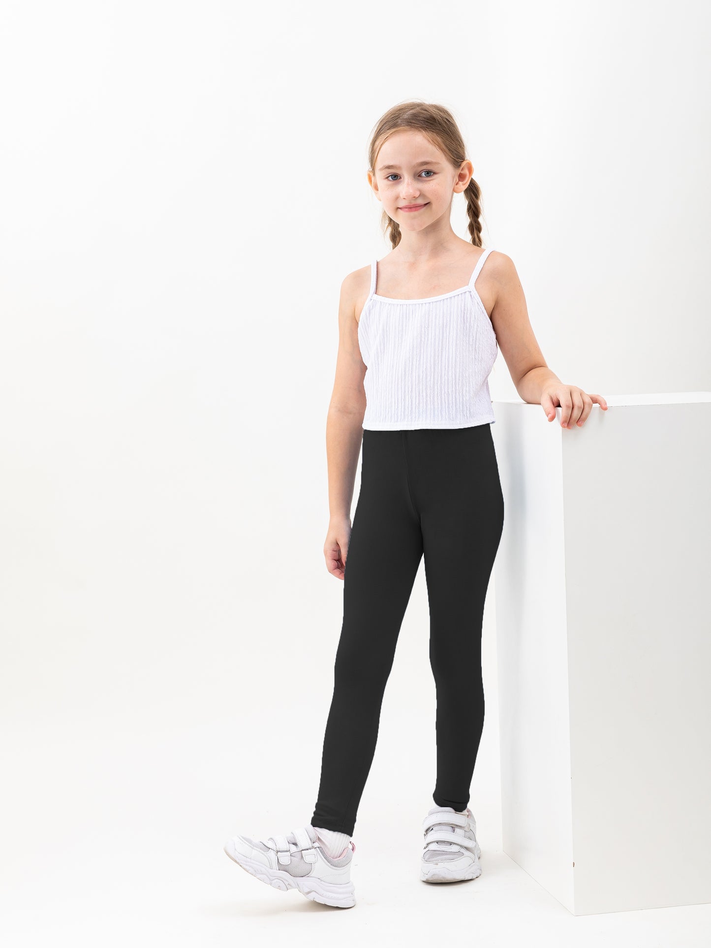 10pcs Random Girls' Cropped Leggings - High Stretch Polyester & Spandex Blend, Solid Color, Skinny Fit, Knit Fabric, All-Season Dance Pants, Non-High Quality, 92% Polyester 8% Spandex
