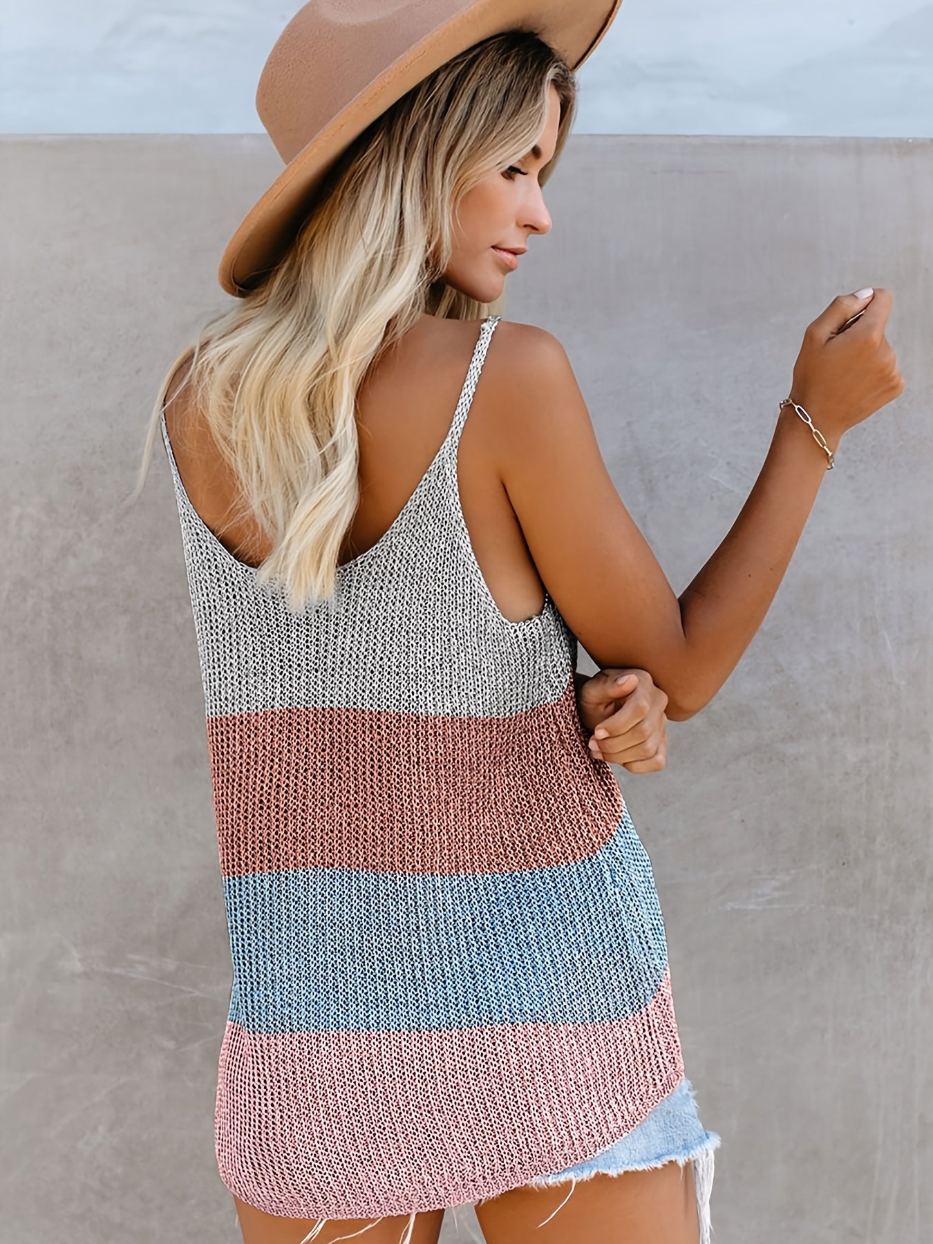 Womens Knit Tank Tops Summer Flowy Casual Loose Fit Sleeveless Sling Sweaters 2024