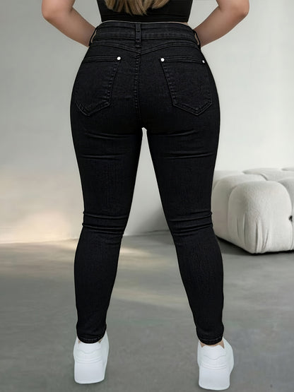 2026 Women'S Fashion Stretch Denim Skinny Trousers - Enhancing And Lifting The Rear, Suitable for Curvy Shapes, And Elongating Legs, Flexible And Comfortable, Tummy Control And Shaping, Suitable for All Seasons