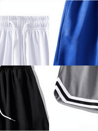 4pcs Men'S Sports Shorts with Pocket Basketball Pants, Made of Breathable And Quick-Drying Elastic Material, Suitable for Tennis, Jogging, Men'S Basketball Shorts, Suitable for Outdoor Sports, Home Leisure, Fitness Training, And Street Leisure