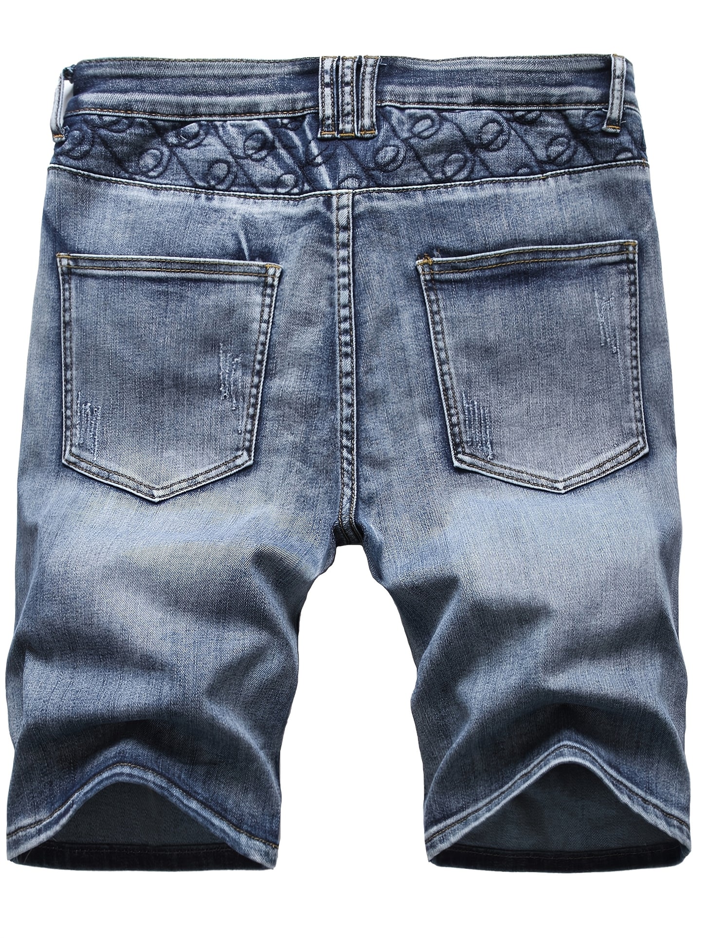 KEEVOOM Men'S Light Blue Washed Gradient Denim Shorts - Summer Casual Slim-Fit Shorts for Outdoor Sports & Trendy Daily Outfits