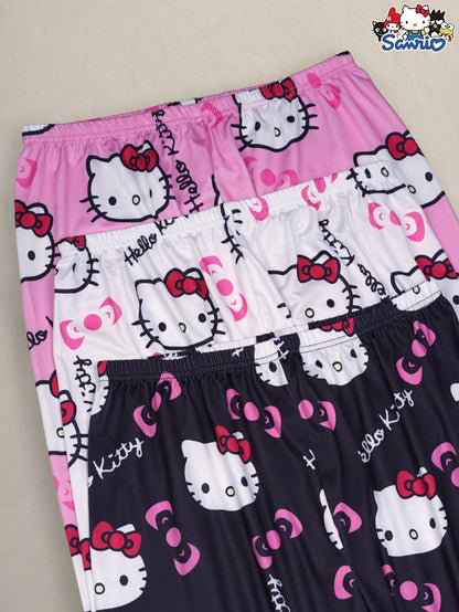 3pcs Hello Kitty Pajamas Pants Sanrio Anime Women's Pajama Pants Cartoon Couple Home Sleepwear Trousers Leisure Home Clothing