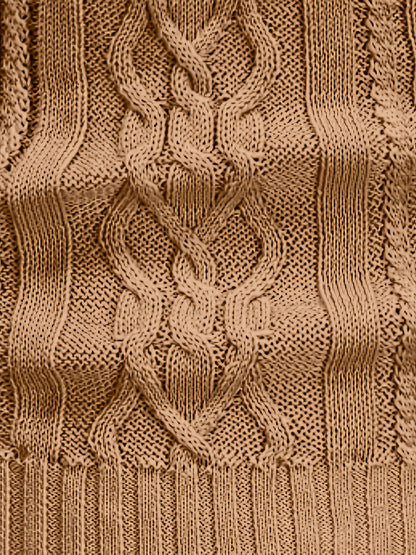 Men's Mature Casual Vintage Twisted Turtleneck Knit Pullover