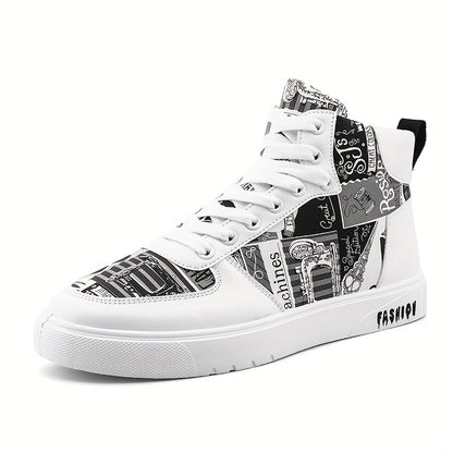 Men's high graffiti light fashion casual Joker men's shoes