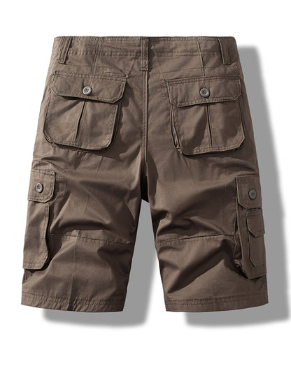 2-Pack Men'S New Multi-Pocket Work Shorts, 100% Pure Skin-Friendly And Breathable Fabric, Running, Travel, And Hiking Shorts, Wrinkle-Resistant And Durable Shorts
