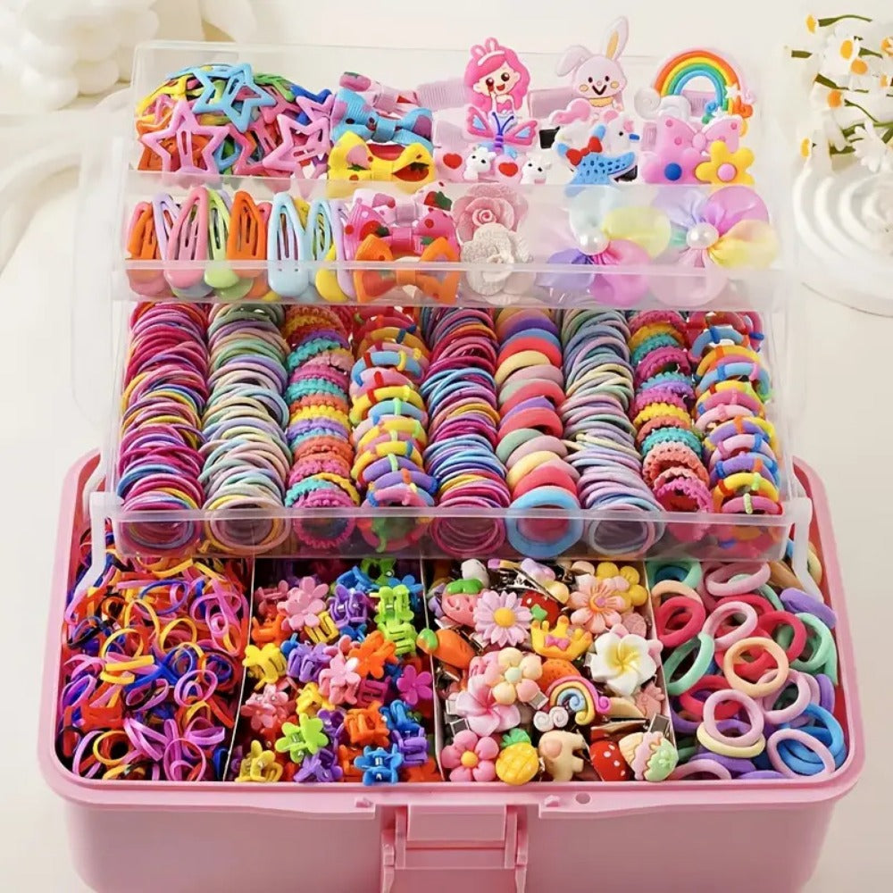 Girls' Hair Accessories Set 718-Piece - Bows and Clips