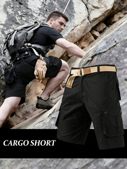 2-Pack Men'S New Multi-Pocket Work Shorts, 100% Pure Skin-Friendly And Breathable Fabric, Running, Travel, And Hiking Shorts, Wrinkle-Resistant And Durable Shorts