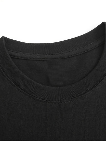 Trendy Anime Graphic Women'S Round Neck T-Shirt Made from Pure, Featuring a Minimalist Design That Is Both Comfortable And Breathable, Perfect for Everyday Casual Outfits. It Highlights a Natural And Sophisticated Look