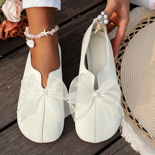 Women'S Fashionable Flat Single Shoes with Butterfly Flower Decoration, Design, Offering a Casual, Comfortable, And Lightweight Experience for Outdoor Wear., Women Shoes