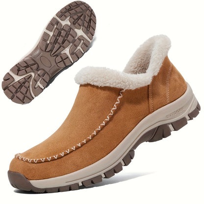 Women'S Slip-on Winter Boots - Thermal Insulated Cold Weather Shoes With Non-Slip, Walking, Slip-On Convenience, Versatile For Casual And Formal Wear, Warm faux fur Lining, And Enhanced Grip For Winter Conditions, Wide Width Shoe For Women