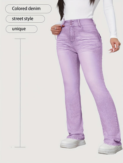 Plus Size for Women | Cute Pink Jeans | Y2K Fashionable | Slim-Fitting Style | with Pocket | Comfortable Jeans | Elastic Denim