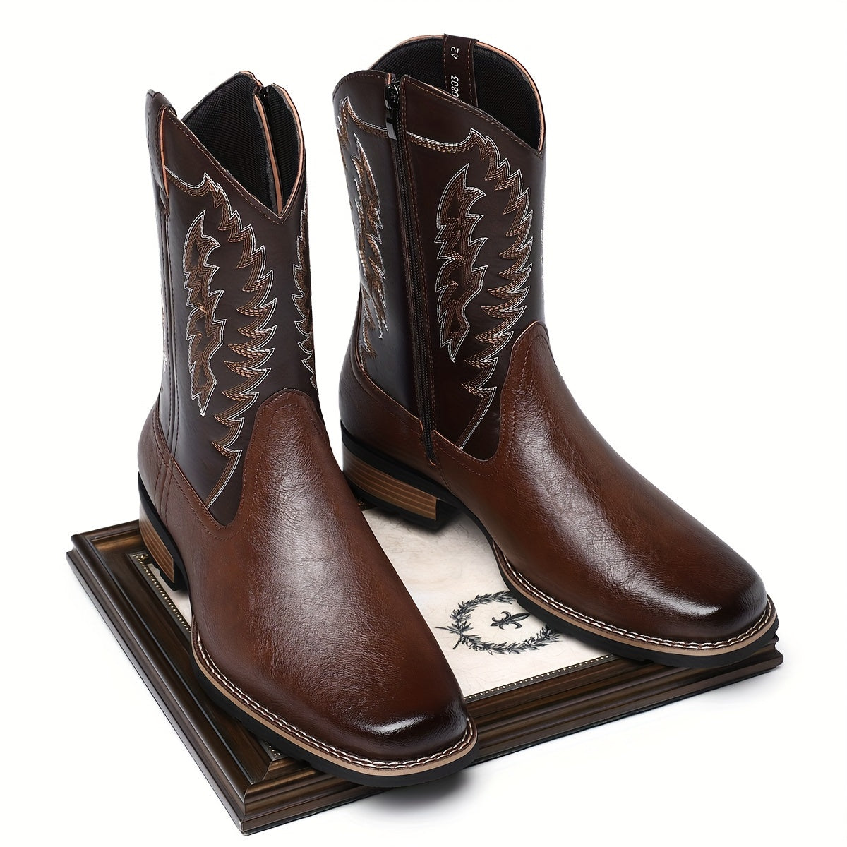 Men'S Vintage-Inspired Business Casual Boots - Slip-On, High Top with Rubber Sole for All Seasons, for Autumn, Spring