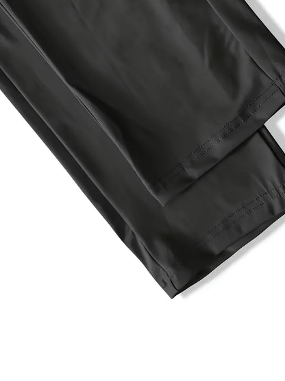 Three Pairs Of Men's Summer Stretch Ice Silky Fiber Long Pants Feature Drawstring Waistbands, Breathable And Quick-drying Materials, And Letter Patterns. Suitable for Fishing, Basketball, Camping, Gym Workouts, And Beach Running.
