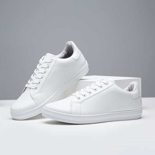 Men's Skateboard Shoes, Trendy Solid Colour Low Top, Comfy Non Slip Lace Up Casual Sneakers, For Men's Outdoor Activities