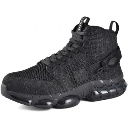 Men'S Steel Toe Boots Work Boots Anti-Crushing Slip Resistant Shoes Puncture Proof High-Tops