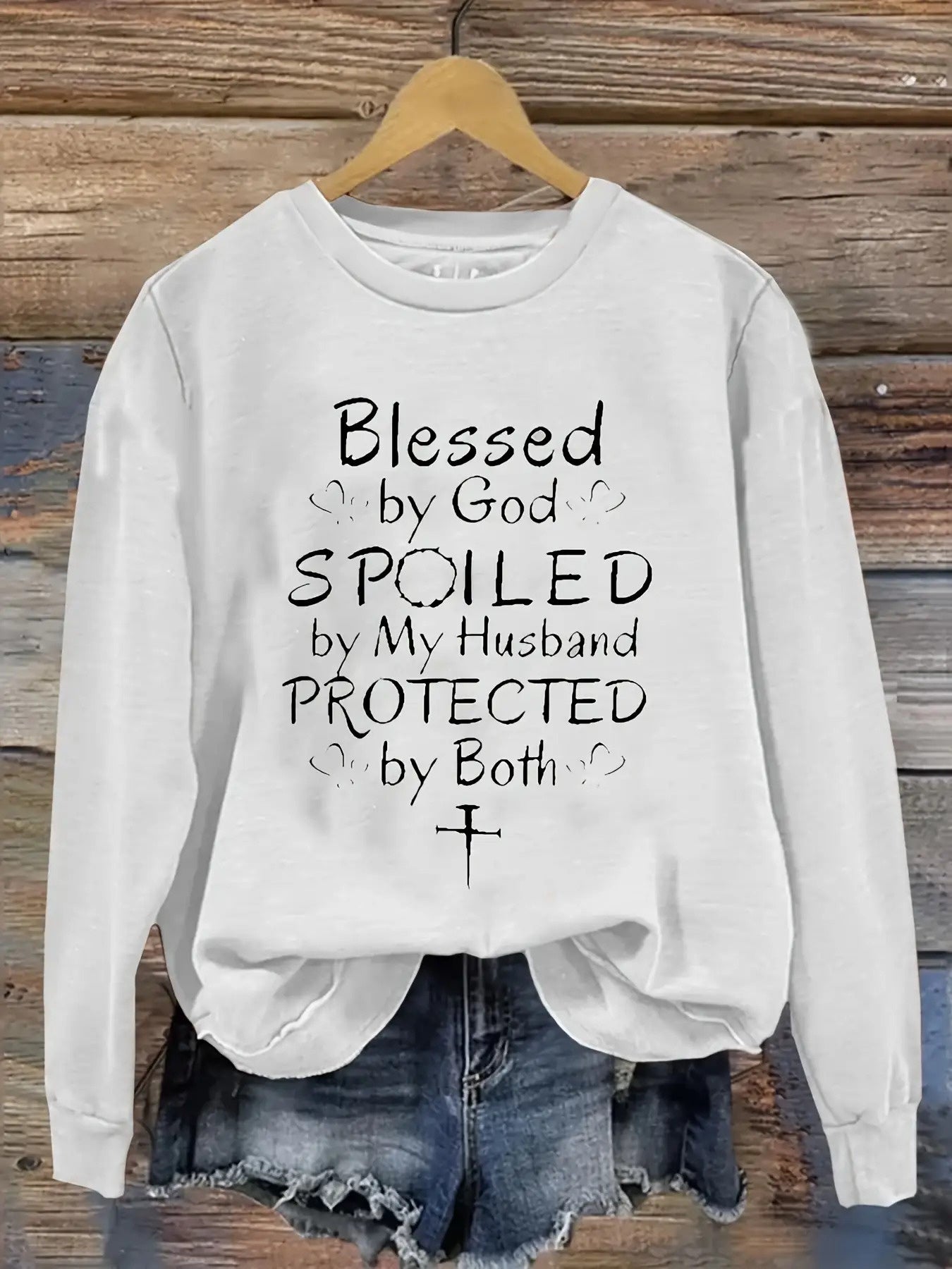 Cross-Border Hot-Selling 2024 Autumn Winter Popular Design Printed Round Neck Pullover Loose Versatile Sweatshirt Women'S Clothing