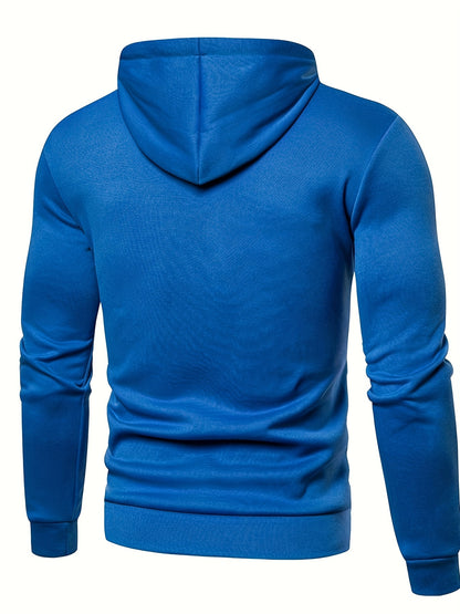 Men's Polka Dot Printed Hooded Jacket, Hooded Jacket with Zippers and Pockets, Men's Winter and Autumn Casual and Sporty Fashion