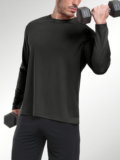 5-pack Men's Quick-drying Breathable Long-sleeve Sports T-shirts,, Suitable for Fitness, Commuting, Running, And Training