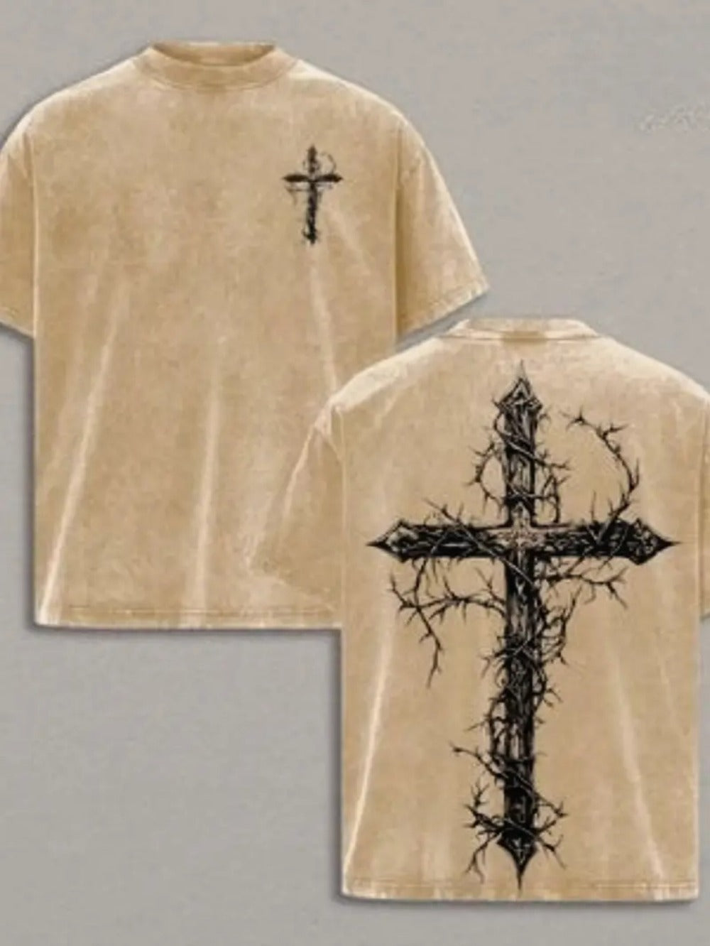 Men's Vintage T-Shirt - Round Neck Short Sleeve Streetwear Style
