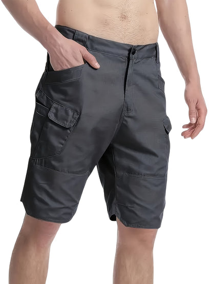 2pcs Summer Outdoor Cargo Shorts for Men, Multi-Pocket Hiking Shorts, Durable, Ripstop, Wear-resistant, Good for Camping, Hunting, Fishing, Summer Outdoor Activies and Daily Wear