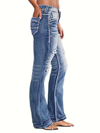 Non-stretch Multi-pocket Design, Classic Zipper Button, Fashionable Casual Versatile Jeans