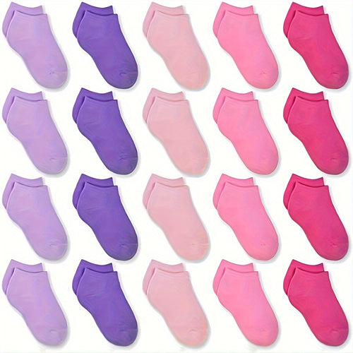 20 Pairs Of Children's Fashion Socks, Girls Comfortable Soft Elastic Socks, Perspiration Breathable, Baby Walker Socks, School Socks, Suitable for Outdoor Sports Or Home Wear