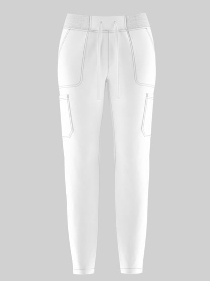 Women's Scrub Pants Set, Elastic Breathable Polyester Spandex Blend, V-Neck Short Sleeve with Pocket, Solid Color, for Work