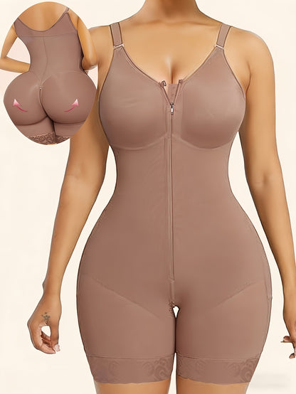 [Women'S Shaping Bodysuit] Women'S Full Body Shapewear Fajas Moldeadoras High Compression Waist Trainer Bodysuit | Tuck-in Waist And Lift Buttocks, Full-body Shaping Garment With Crotch Zipper Butt-lifting And Figure-enhancing Athletic Bodysuit