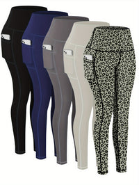 Yellow Leopard Print + White + Gray + Royal Blue + Black