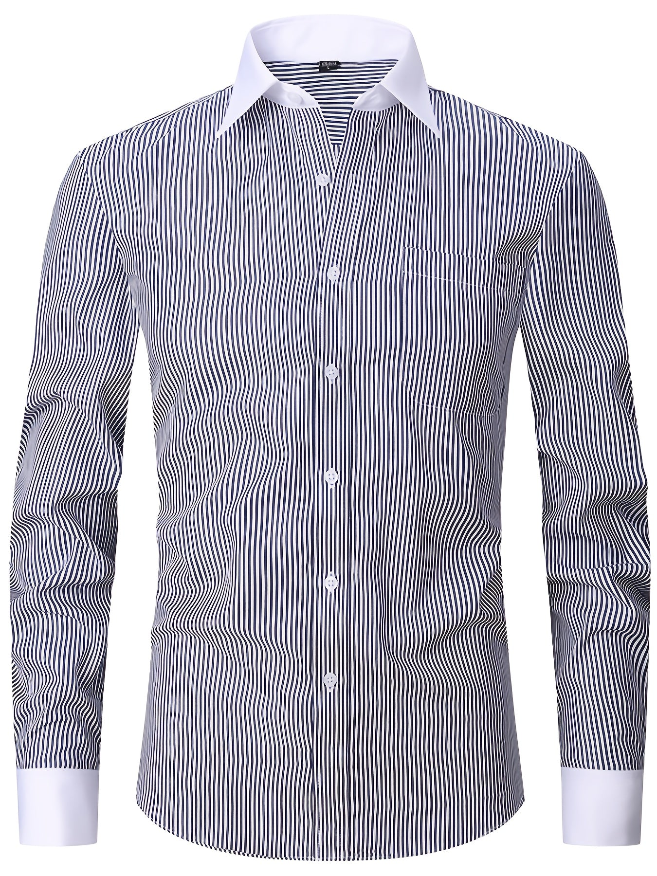 2025 New Men'S French Shirt Double-Barrel Sleeve Business Formal with Premium Cufflinks, Wedding Banquet Office Elegant Slim Fit