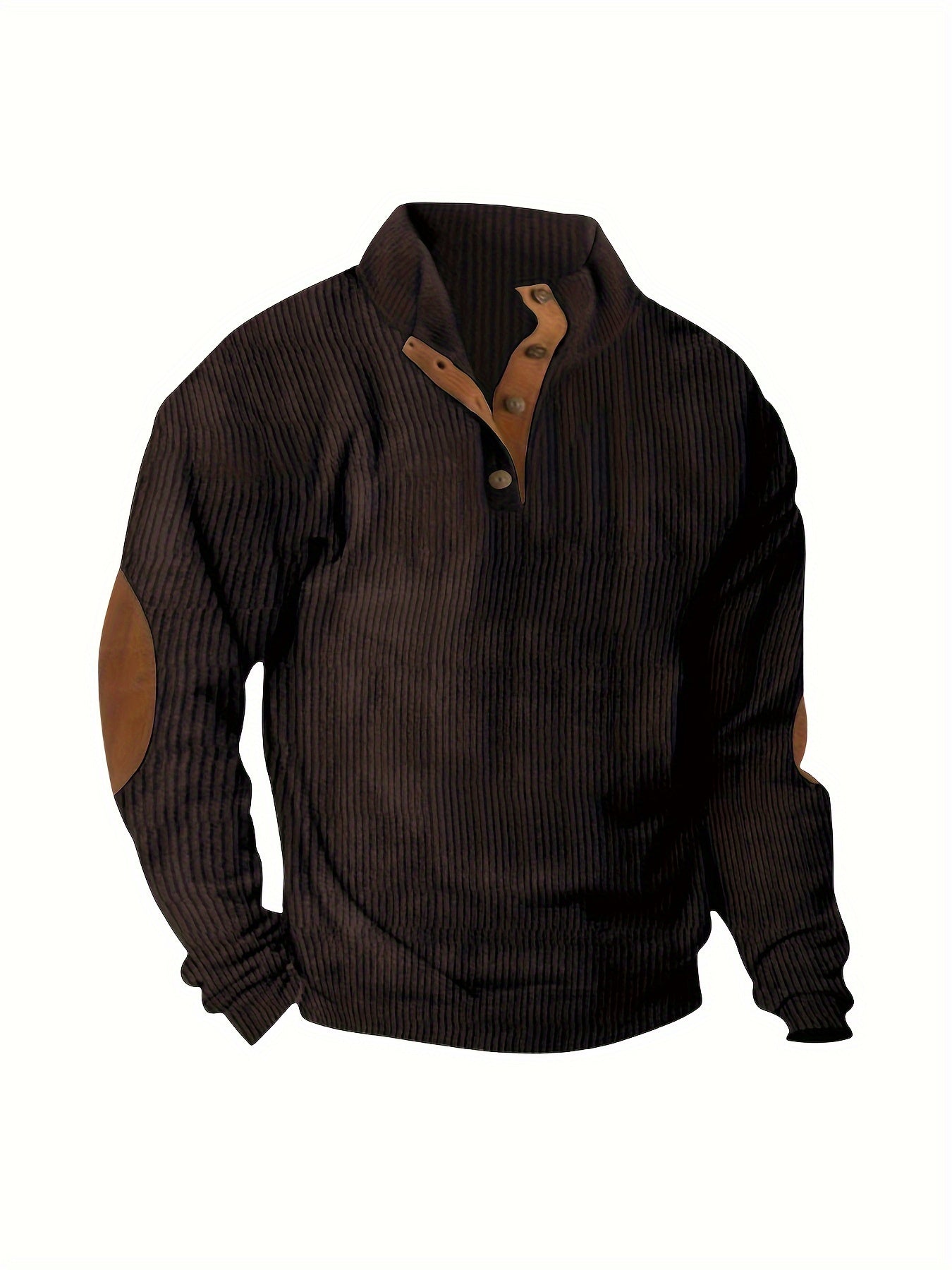 Men'S Autumn And Winter Outdoor Loose Jacket, Corduroy Casual Stand Up Collar, Long Sleeved Button Hoodie, Men'S