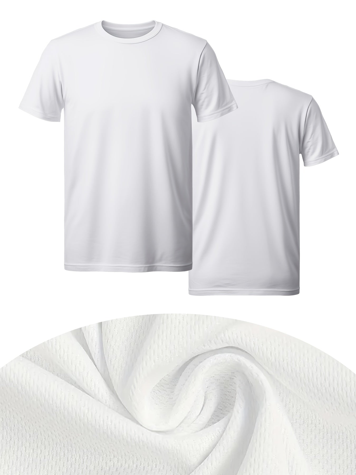 6-Pc Men'S Athletic T-Shirts - 100% Polyester, Quick-Dry, Moisture-Wicking, Crew Neck, Short Sleeve, Summer Knit Fabric, Regular Fit, Solid Color, for Gym, Running, Outdoor Activities