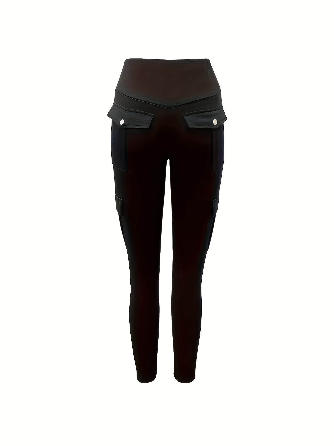 Halloween Costume, 3pcs Women's High-Waisted Yoga Leggings with Pockets - Stretchy Running and Athletic Tights, Button Design, Solid Colors Black, Maroon, Gray, Practical Flap Pockets, Comfortable Fabric Christmas Women's Autumn Wear