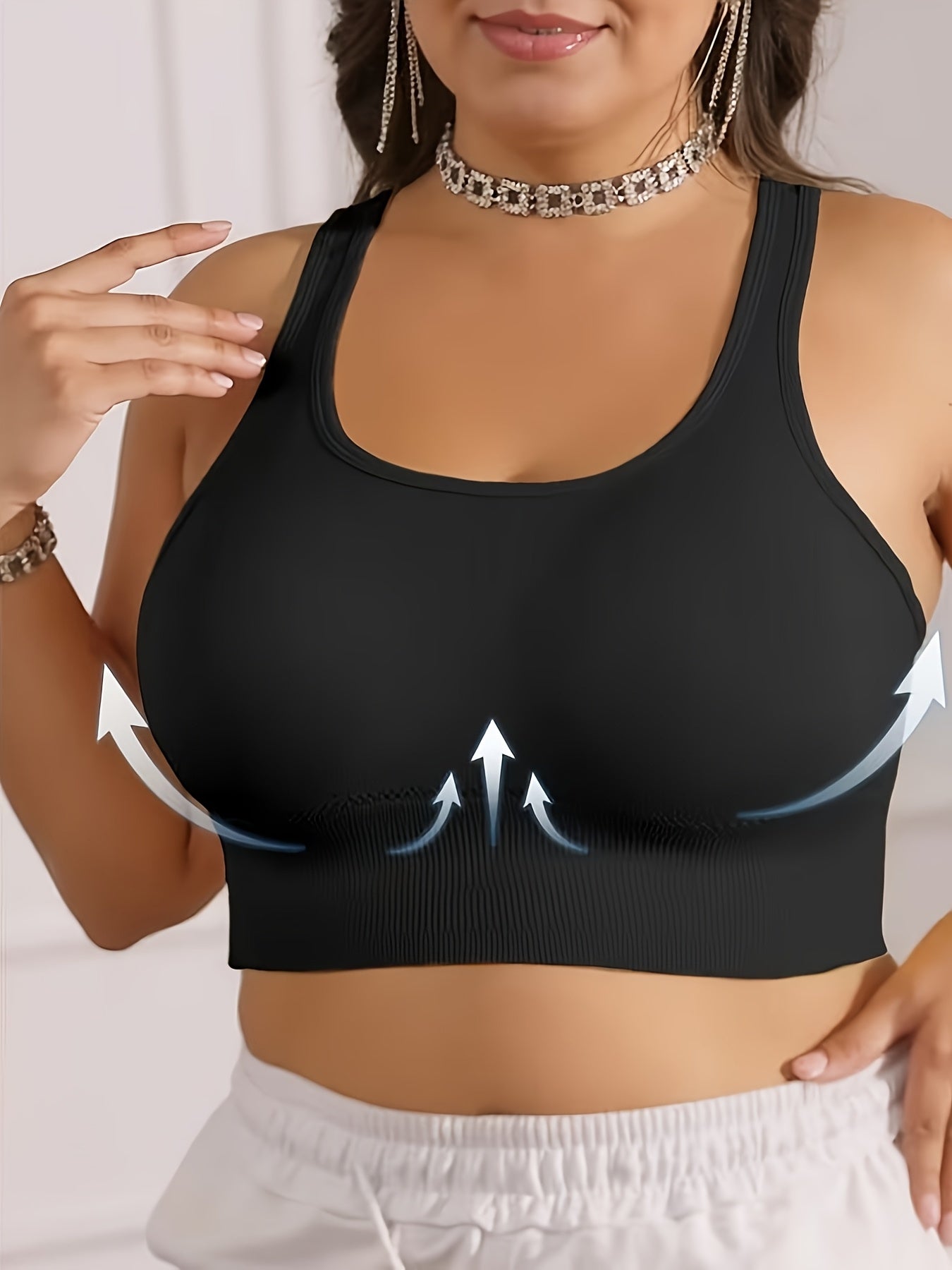 2pcs Women's Solid Color Sports Yoga Comfortable Push-up Bras - Underwear Suitable for Yoga And Exercise