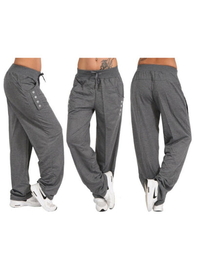 Plus Size, Drawstring Waist Wide Leg Pants Solid Color Casual Trousers Versatile Everyday Bottoms for Women