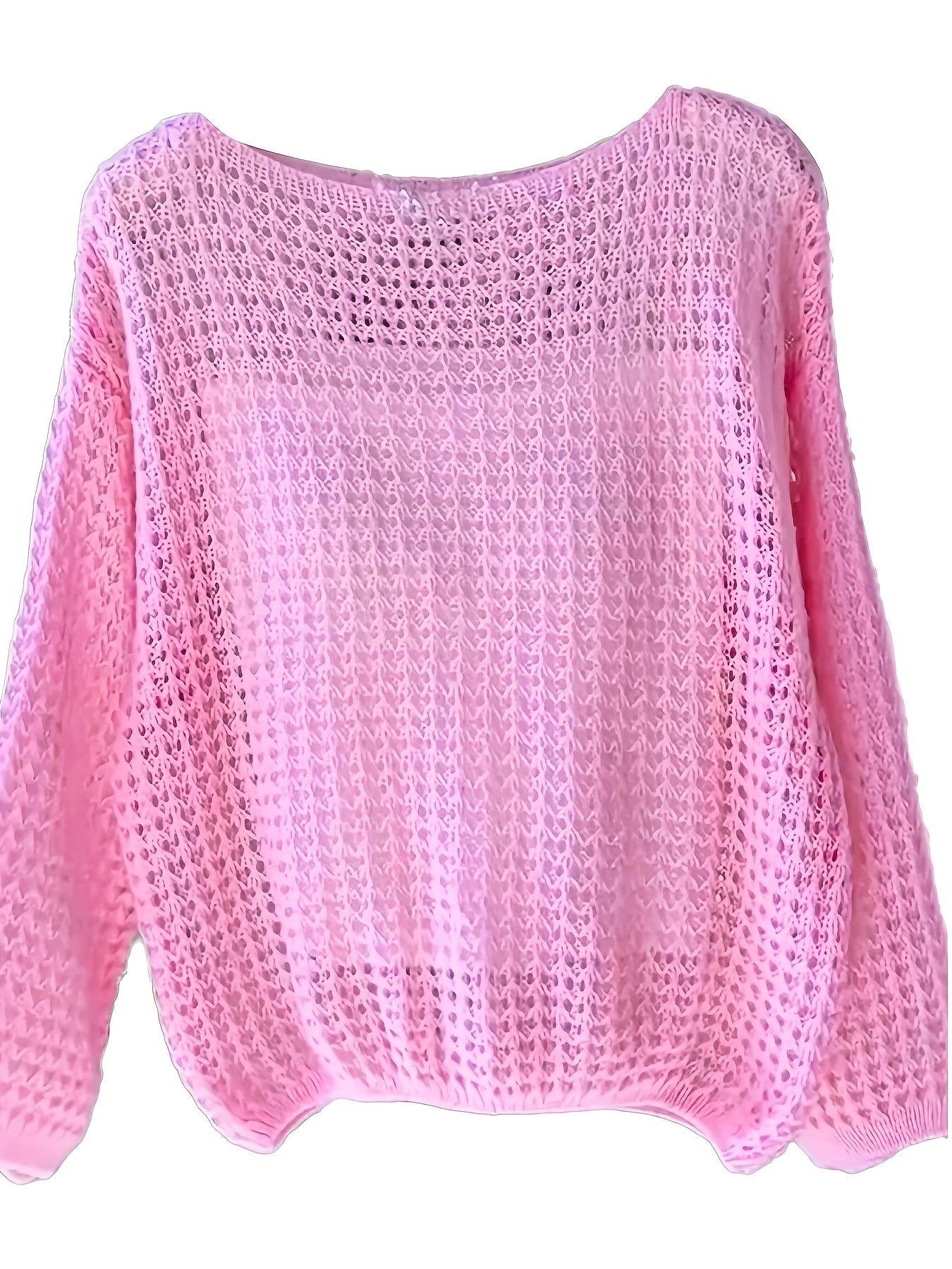 2026 Women'S Hollow Out Sweater Cardigan Long Sleeve Open Front Crochet Cover Up Lightweight Casual Layering Outerwear Soft Top For Spring Fall Winter Resort Wear