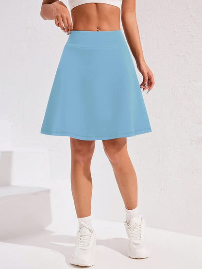 20-Inch Knee-Length Skorts for Women Featuring Five Pockets, High-Waisted Design, Suitable for Tennis And Golf, Long Athletic Skirt with Built-In Shorts