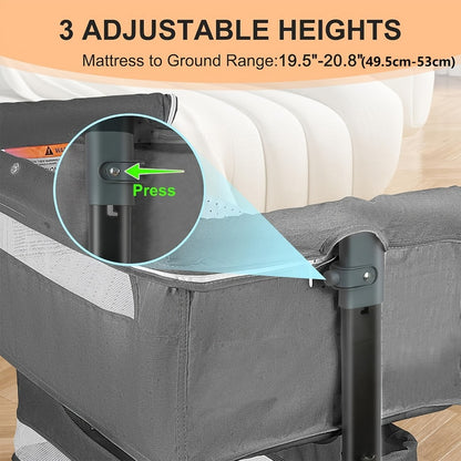 Baby Bassinet - Adjustable Bedside Basinet Height