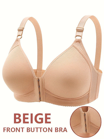 Women's Front-Closure Wireless Bra - 5-Pack Fixed Padding, Everyday Support