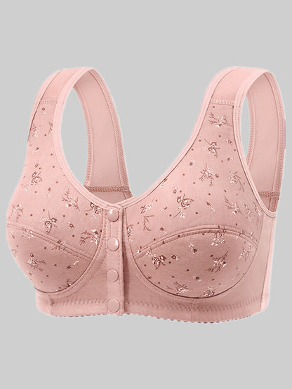 8-Pc Front-Closure Tank Top-Style Printed Comfortable And Breathable Women'S Underwear: Wire-Free, Stretch, Elegant, Sporty, Moisture-Wicking Bras for Moms And Mature Women (0XL-7XL)