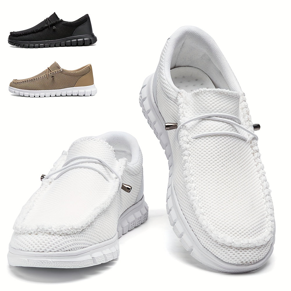 Men's Lightweight Casual One-step Sneakers Non-slip And Breathable for Running And WalkingLace-free Round Toe DesignPure ColorAll-season Wearability - 9920