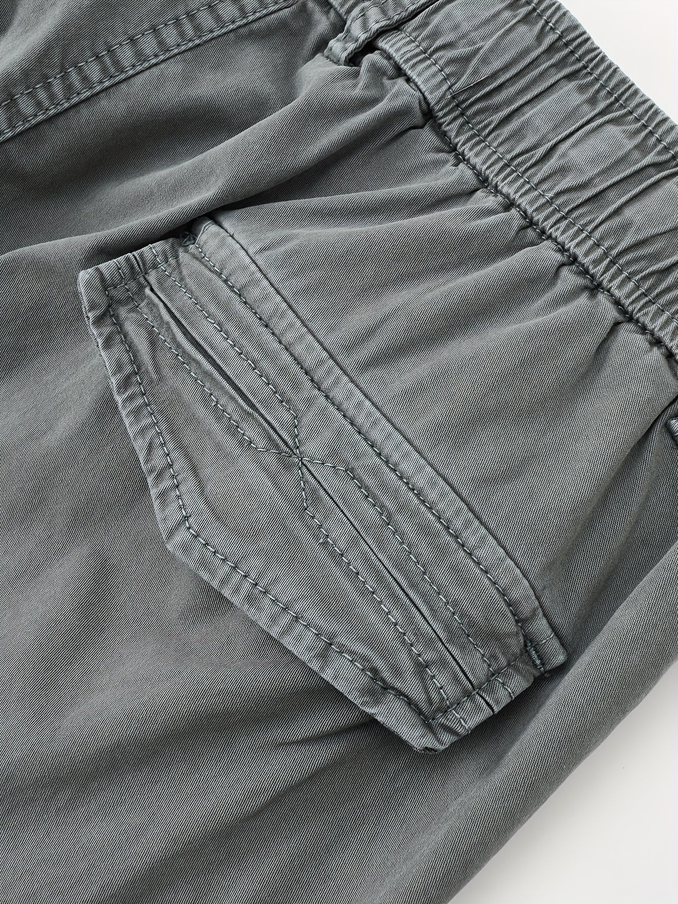 Men's Breathable Cotton Shorts with Multi-Pocket - Elastic Workwear Shorts Suitable for Outdoor,,, Casual Wear - Mid-Rise Pants with /Equipment Pockets