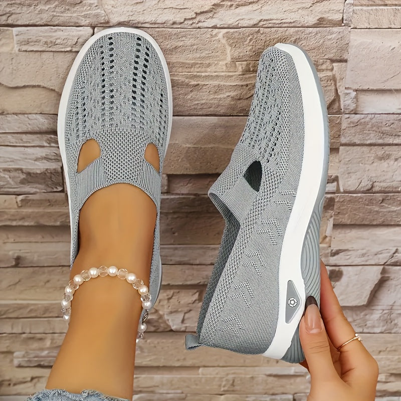 Women's Flats, Comfortable Elastic Woven Sneakers with Breathable Mesh for Casual Walking And Running, Lightweight Athletic Footwear, Women Shoes