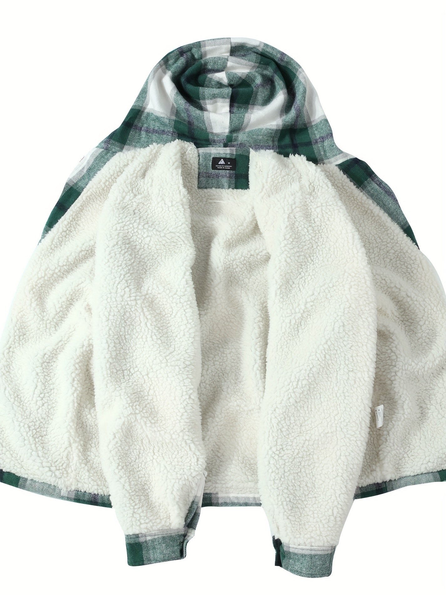 Men'S Zip-Up Hoodies with a Sherpa And Flannel Plaid Design
