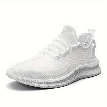 Men's Lightweight Low Top Sports Shoes - Solid Color, Rubber Sole, Fabric Upper & Insole | Breathable & Comfortable | Versatile Casual Design