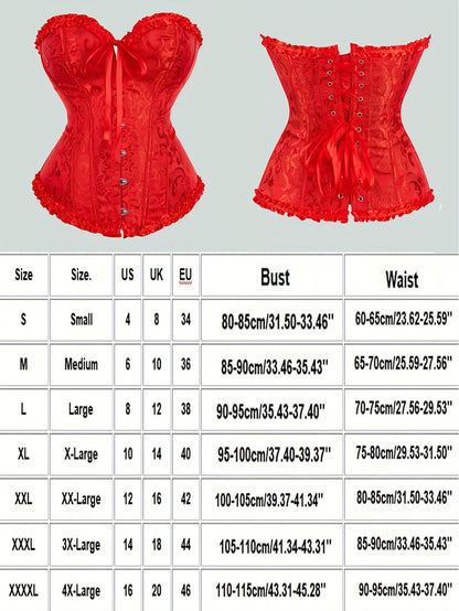 Palace Style Corset with Boning to Shape Waist And Push Up Bust, Sexy Jacquard Shapewear Top, Suitable for Wearing with A Dress, for Halloween Christmas