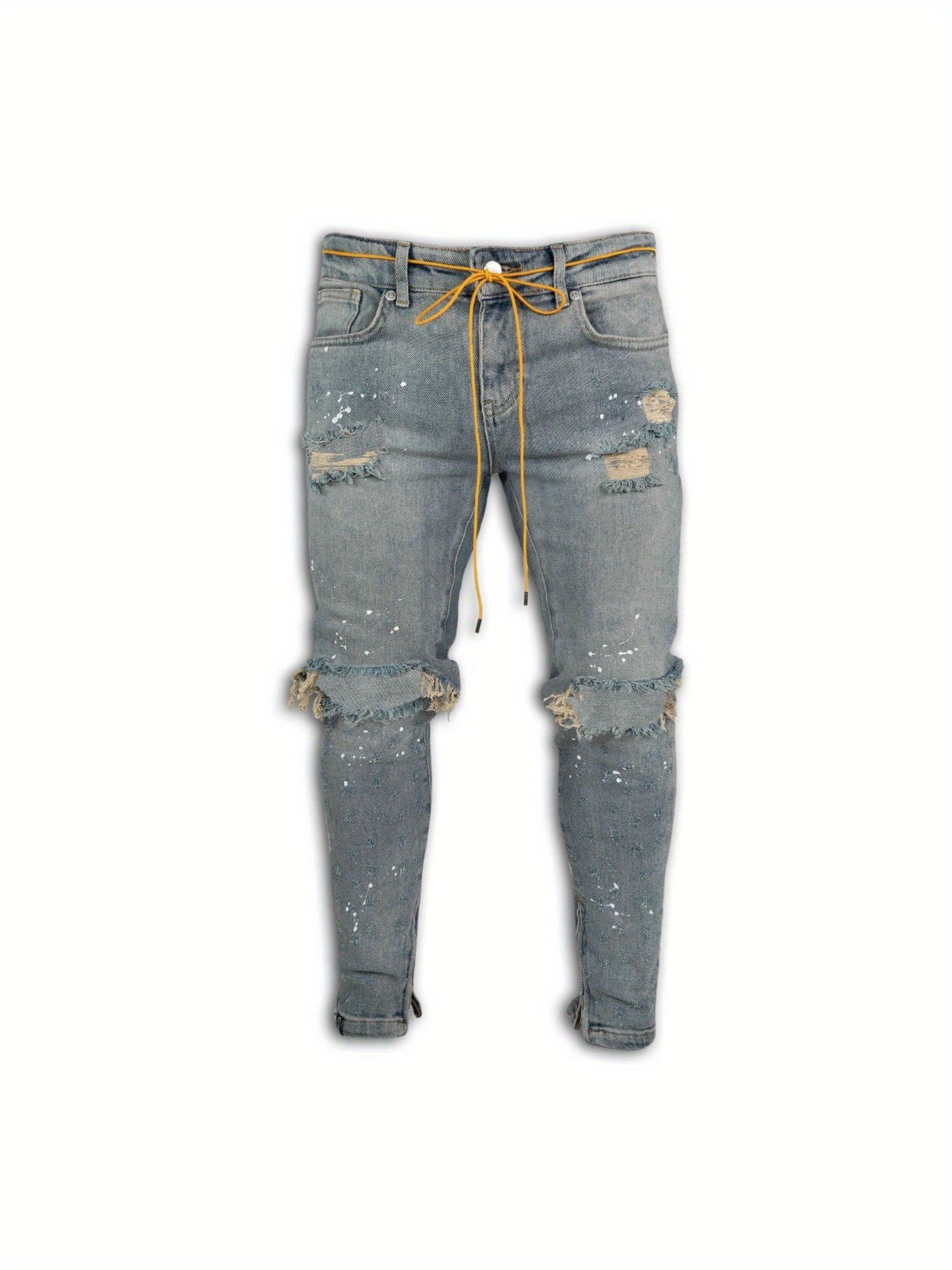 1pc for Man's Skinny Fit Ripped Destroyed Distressed Slim Fashion Stretch Jeans Pants - Stretch & Durable for Daily & Street Wear - Sizes S-3XL