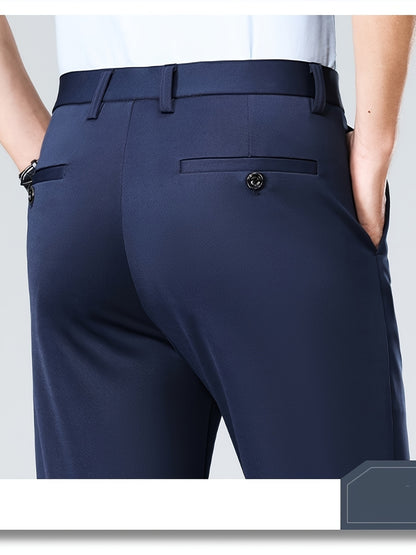 3 Colors Available, Men's Suit Pants, New Men's Classic Senior Business Casual Light Suit Pants, Casual Pants, Interview, Office Choice, Comfortable Material, Breathable and Quick-drying, Pocket Design, Perfect Gift Choice