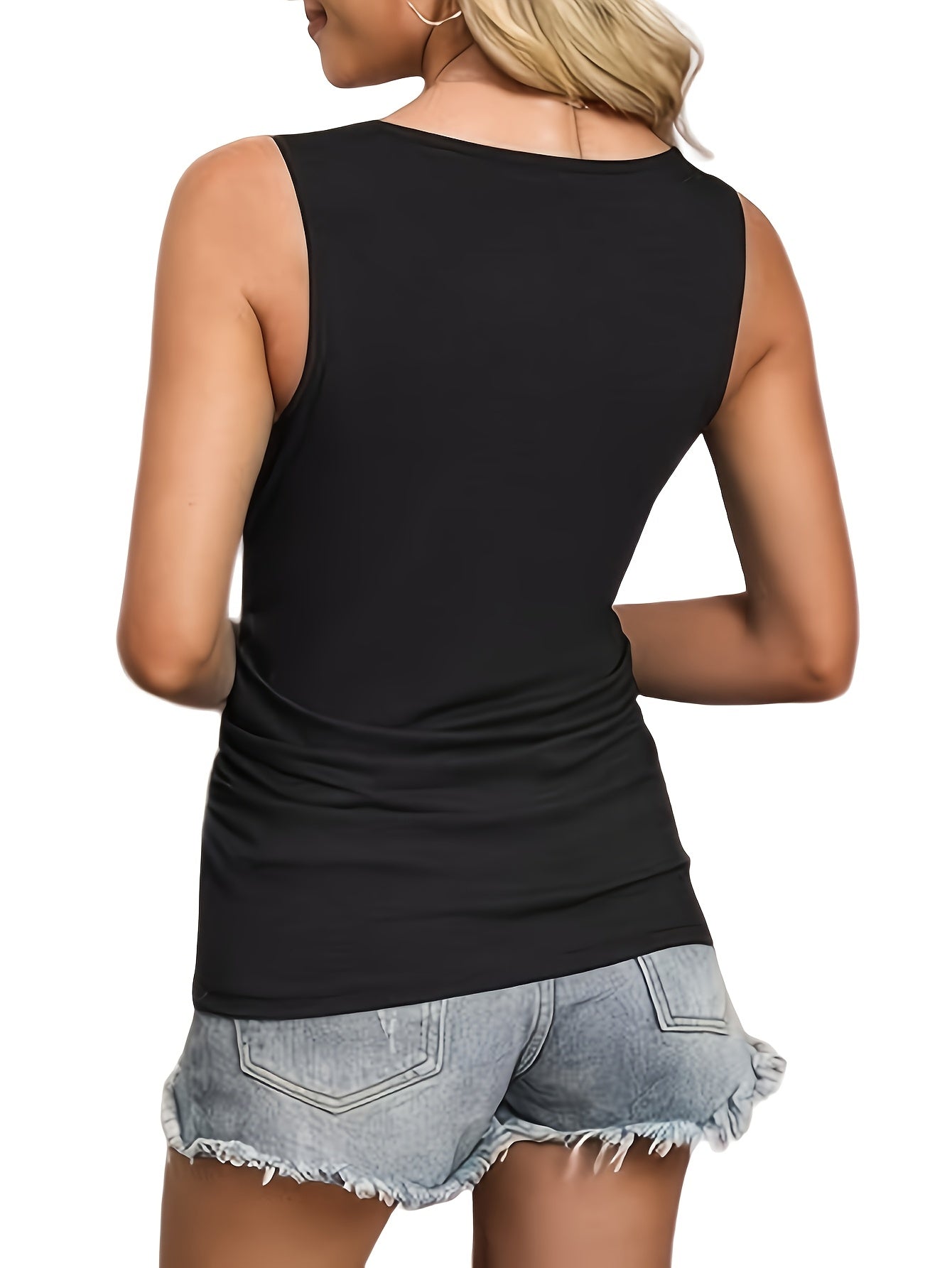 Three-piece Set 2025 Spring Summer Europe And The United States Fashion Women'S Clothing Pleated Vest V-neck Slim Casual Sleeveless Vest
