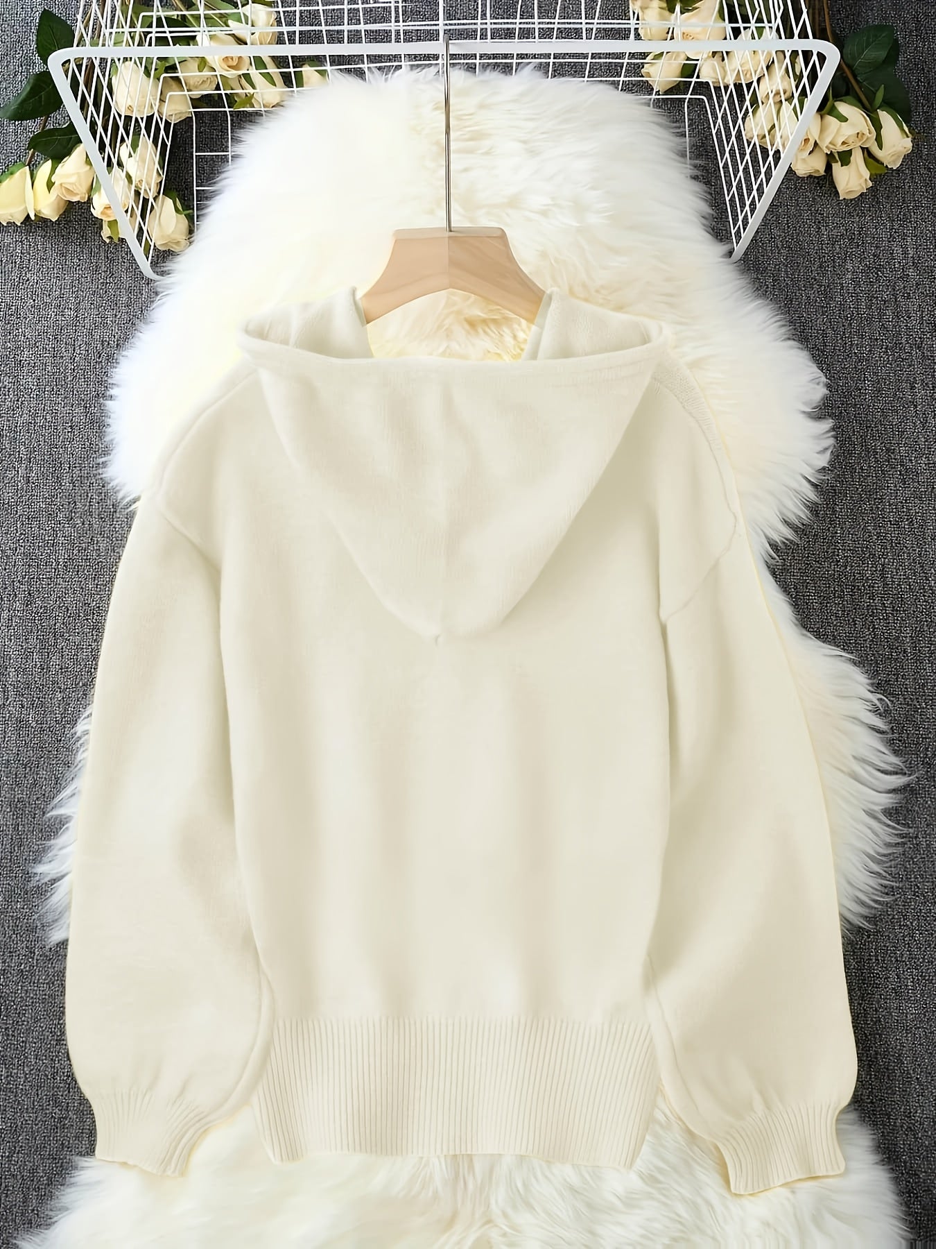 Plus Size - Plus Size - Plus Size Women'S Clothing, Sweet And Cute Style, Women'S Hooded Button-Up Cardigans, Autumn And Winter Fashion And Playful Items